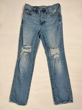 Madewell The Perfect Vintage Straight Leg Jean Light Blue Women’s 25P Distressed